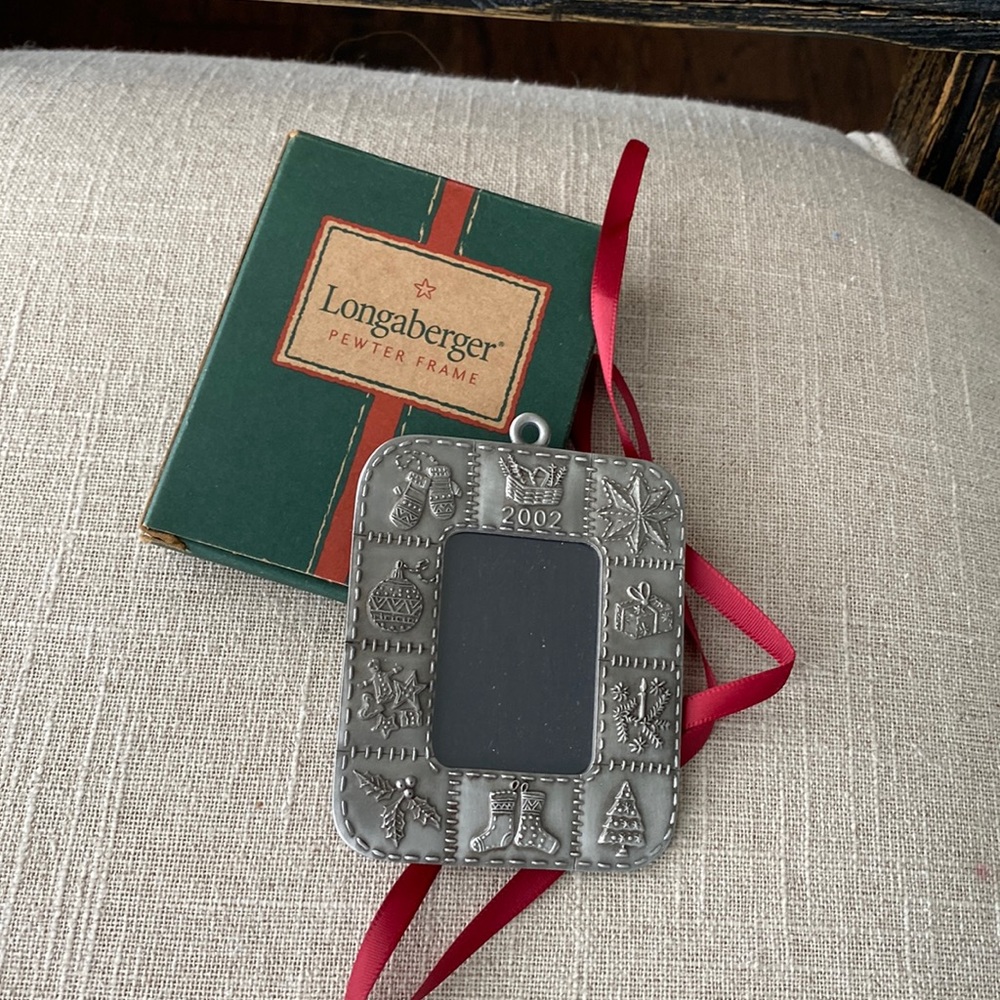 Longaberger Pewter Frame Ornament, 2002